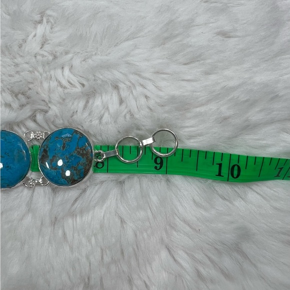 Turquoise Necklace 925 Large Necklace & Large Bracelet Set - Picture 8 of 11